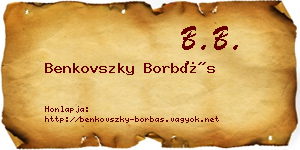 Benkovszky Borbás névjegykártya